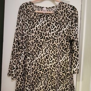 Pink Coconut Boutique leopard print tunic, size XXL